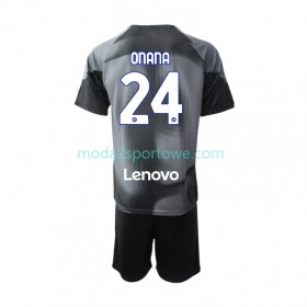 Koszulka Inter Mediolan Andre Onana 24 Bramkarska Dziecięcy Domowe Stroje Piłkarskie 2022/23 Krótki Rękaw